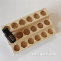 China Custom different  Grids Wooden oil Holder Tabletop oil Storage Container oil Display Tray Supplier